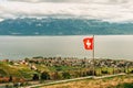 Amazing summer landscape of Lavaux vineyards Royalty Free Stock Photo