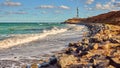 Amazing summer nature landscape on the Black sea coast at Tuzla beach, Romania Royalty Free Stock Photo