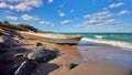 Amazing summer nature landscape on the Black sea coast at Tuzla beach, Romania Royalty Free Stock Photo