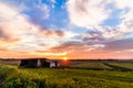 Amazing summer sunset over farmlands in the black dirt region of Pine Island, New York