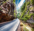 Amazing summer view of Bicaz Canyon/Cheile Bicazului Royalty Free Stock Photo