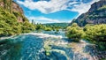 Amazing summer view of Krka waterfalls. Fresh morning scene of Krka National Park, Roski Slap location, Croatia, Europe. Beautiful Royalty Free Stock Photo