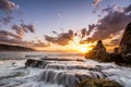 Amazing sunrise at bilbao beach