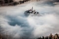 amazing sunrise at lake Bled from Ojstrica viewpoint, Slovenia, Europe - travel background Royalty Free Stock Photo