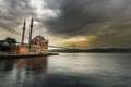 Amazing sunrise at ortakoy mosque, istanbul. Royalty Free Stock Photo