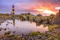 Amazing sunrise at St. Johns Point Lighthouse in Northern Ireland