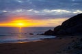 Amazing sunset on the Atlantic ocean cost in Cantabria Royalty Free Stock Photo