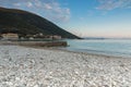 Amazing sunset on the beach of village of Vasiliki, Lefkada, Greece