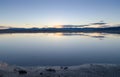 Amazing sunset on the Bonneville Salt Flats Royalty Free Stock Photo