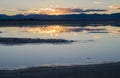 Amazing sunset on the Bonneville Salt Flats Royalty Free Stock Photo