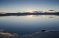 Amazing sunset on the Bonneville Salt Flats Royalty Free Stock Photo