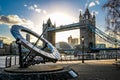 Amazing sunset in London against the backdrop of the Tower Bridge and The Shard Royalty Free Stock Photo