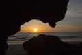 Amazing sunset and cliffs at Had yao beach, Trang, Thailand Royalty Free Stock Photo