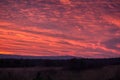 Amazing sunset clouds in mountain with forest, Czech landscape