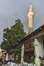 Amazing Sunset at Dzhumaya Mosque in city of Plovdiv Royalty Free Stock Photo