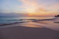 Amazing sunset on Eagle Beach of Aruba Island. Caribbean.Unforgettable view. Royalty Free Stock Photo