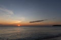 Amazing sunset on Eagle Beach of Aruba Island. Unforgettable view. Royalty Free Stock Photo