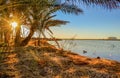 Amazing sunset at fatness Island siwa egypt Royalty Free Stock Photo