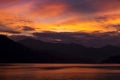 Amazing sunset on Fewa Lake, Pokhara, Nepal