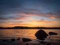 Amazing sunset, at Hancza lake. Suwalski landscape park, Podlaskie, Poland.