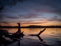 Amazing sunset, at Hancza lake. Suwalski landscape park, Podlaskie, Poland. Royalty Free Stock Photo