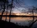 Amazing sunset, at Hancza lake. Suwalski landscape park, Podlaskie, Poland. Royalty Free Stock Photo