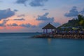 Amazing sunset at la digue Seychelles Royalty Free Stock Photo