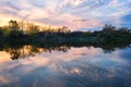 Amazing sunset on the lake, colorful landscape Royalty Free Stock Photo