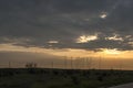 Sunset landscape at Dobrudzha region near Kaliakra Cape at Black Sea Coast, Dobrich Region, Bulgaria Royalty Free Stock Photo