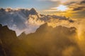 Amazing sunset landscape view Maska canyon in rural park Teno on Tenerife island Spain Royalty Free Stock Photo