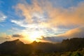 Amazing sunset landscape view to famous Maska canyon in rural park Teno on Tenerife island Spain Royalty Free Stock Photo