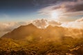 Amazing sunset landscape view Maska canyon in rural park Teno on Tenerife island Spain Royalty Free Stock Photo