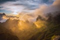 Amazing sunset landscape view Maska canyon in rural park Teno on Tenerife island Spain