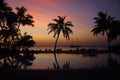 Amazing sunset at Meeru Maldives Royalty Free Stock Photo
