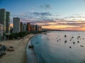 Amazing sunset in Mucuripe Beach. Fortaleza Ceara, Brazil Royalty Free Stock Photo