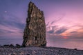 Amazing Sunset near Sail Rock in Russia Royalty Free Stock Photo