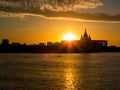 Amazing sunset in Nizhny Novgorod, Russia Royalty Free Stock Photo