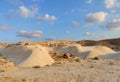 Amazing sunset at Nizzana Hillocks or Nitzana chalk hills. Negev desert