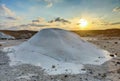 Amazing sunset at Nizzana Hillocks or Nitzana chalk hills. Negev. Israel