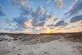 Amazing sunset at Nizzana Hillocks or Nitzana chalk hills. Negev desert. Israel