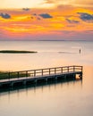 Amazing Sunset Ocean View Bridge Scene Water Front