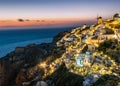 Amazing sunset of Oia, Santorini, Greece Royalty Free Stock Photo