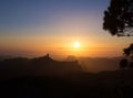 Amazing sunset over Roque Nublo Royalty Free Stock Photo