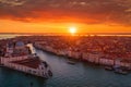 Amazing Sunset over Venice, Italy Royalty Free Stock Photo