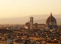 Amazing sunset panorama of Florence with Cathedral of Saint Mary of the Flower Santa Maria del Fiore Florence, Italy Royalty Free Stock Photo