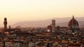 Amazing sunset panorama of Florence with Cathedral of Saint Mary of the Flower Santa Maria del Fiore , Florence, Italy