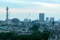 Amazing Sunset panorama from Tate modern Gallery to city of London, England, Great Britain Royalty Free Stock Photo