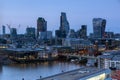 Amazing Sunset panorama from Tate modern Gallery to city of London, England, Great Britain Royalty Free Stock Photo