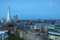 Amazing Sunset panorama from Tate modern Gallery to city of London, England, Great Britain Royalty Free Stock Photo