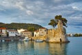 Amazing Sunset at the port of Nafpaktos town, Greece